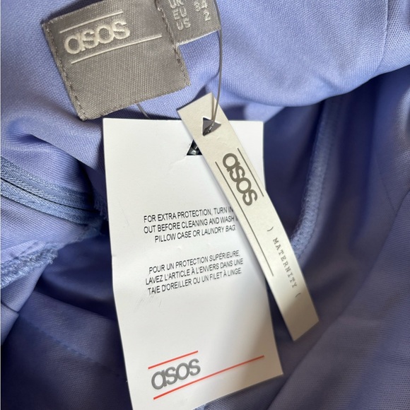 ASOS Maternity Scuba Off the Shoulder Lace Dress in Lilac - Picture 5 of 7